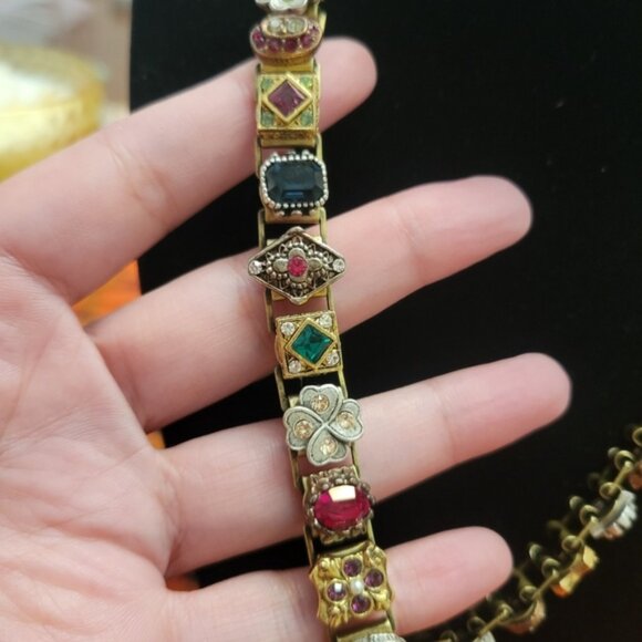 Unique Rare Victorian Renaissance Brass Book Chain Necklace - Picture 5 of 10